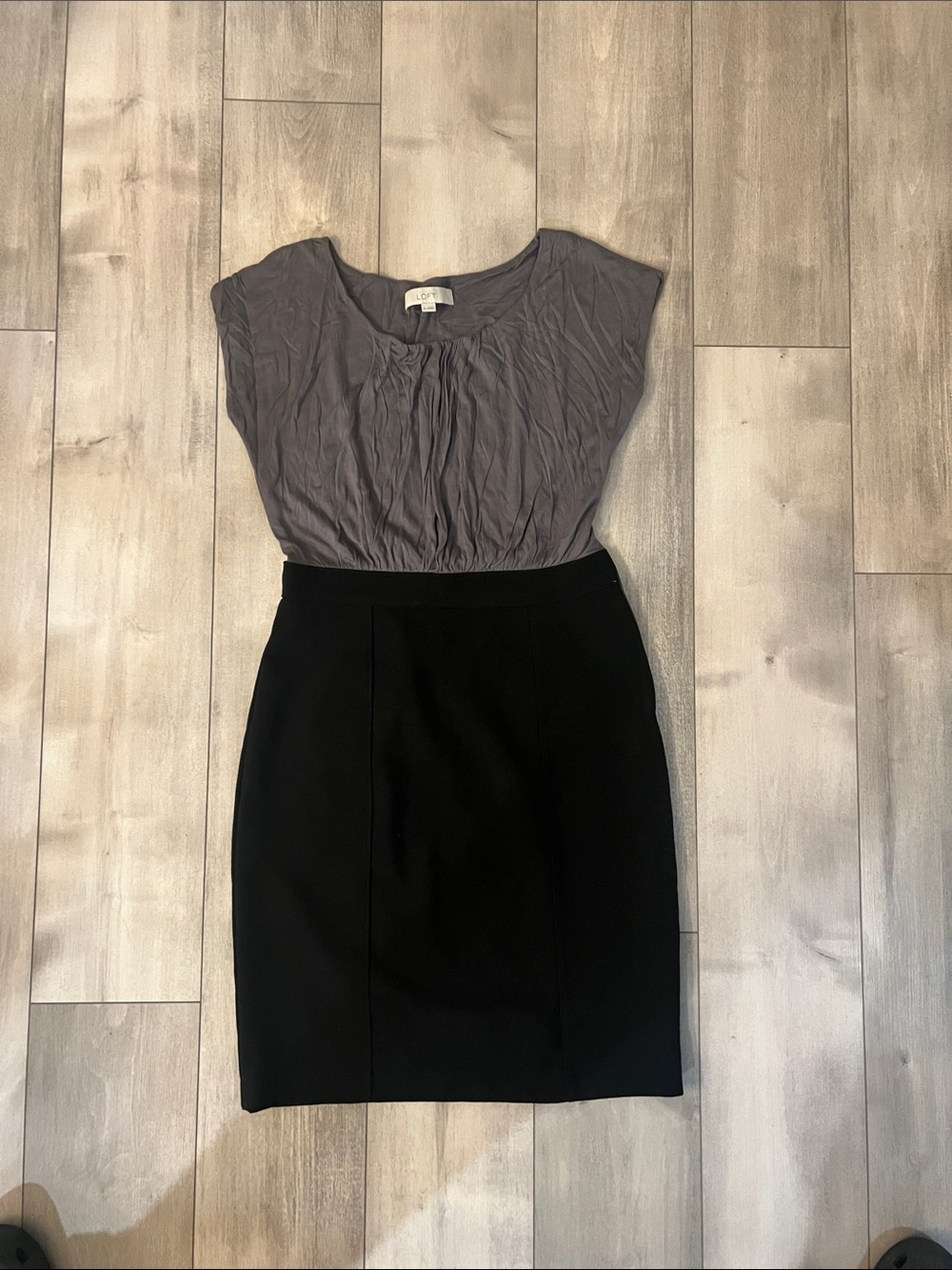 LOFT Black High-Waist Pencil Skirt